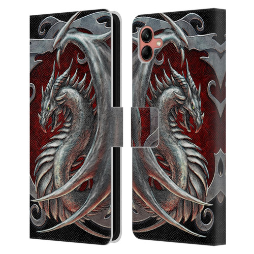 Christos Karapanos Dragons 2 Talisman Silver Leather Book Wallet Case Cover For Samsung Galaxy A04 (2022)