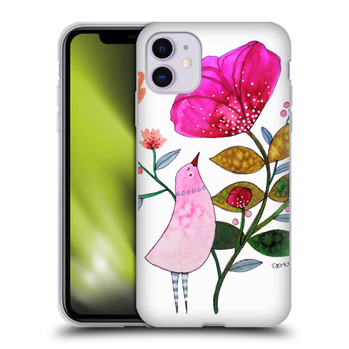 Sylvie Demers Birds 3 Crimson Soft Gel Case for Apple iPhone 11