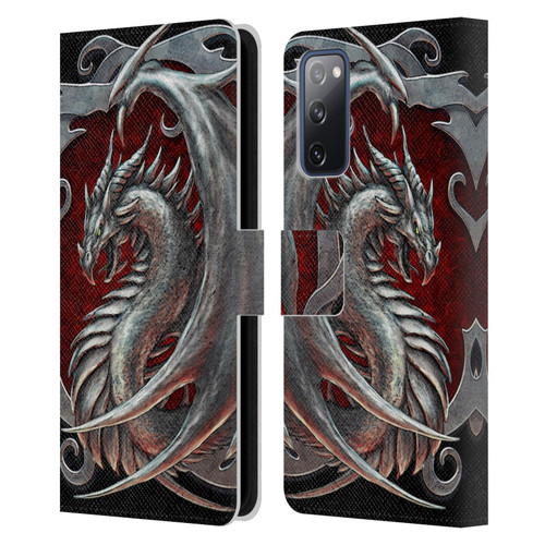 Christos Karapanos Dragons 2 Talisman Silver Leather Book Wallet Case Cover For Samsung Galaxy S20 FE / 5G