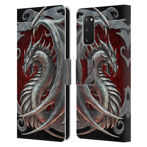 Christos Karapanos Dragons 2 Talisman Silver Leather Book Wallet Case Cover For Samsung Galaxy S20 / S20 5G
