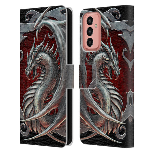 Christos Karapanos Dragons 2 Talisman Silver Leather Book Wallet Case Cover For Samsung Galaxy M13 (2022)