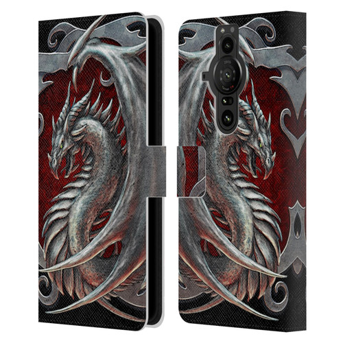 Christos Karapanos Dragons 2 Talisman Silver Leather Book Wallet Case Cover For Sony Xperia Pro-I