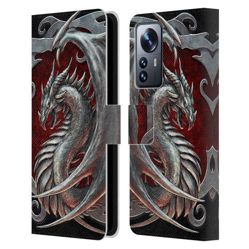 Christos Karapanos Dragons 2 Talisman Silver Leather Book Wallet Case Cover For Xiaomi 12 Pro
