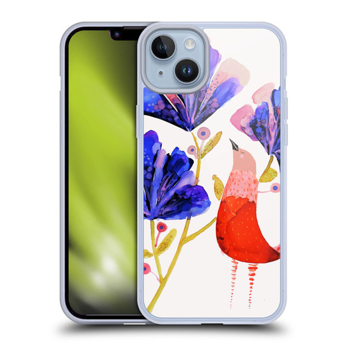 Sylvie Demers Birds 3 Red Soft Gel Case for Apple iPhone 14 Plus