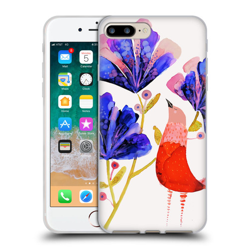 Sylvie Demers Birds 3 Red Soft Gel Case for Apple iPhone 7 Plus / iPhone 8 Plus