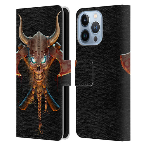 Christos Karapanos Horror 4 Viking Leather Book Wallet Case Cover For Apple iPhone 13 Pro