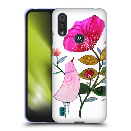 Sylvie Demers Birds 3 Crimson Soft Gel Case for Motorola Moto E6s (2020)