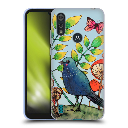 Sylvie Demers Birds 3 Teary Blue Soft Gel Case for Motorola Moto E6s (2020)