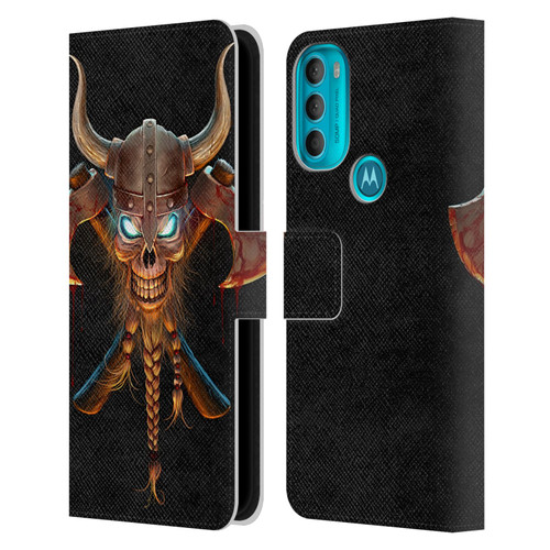 Christos Karapanos Horror 4 Viking Leather Book Wallet Case Cover For Motorola Moto G71 5G