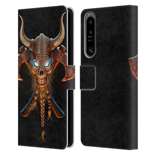 Christos Karapanos Horror 4 Viking Leather Book Wallet Case Cover For Sony Xperia 1 IV