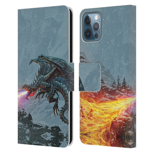 Christos Karapanos Mythical Art Power Of The Dragon Flame Leather Book Wallet Case Cover For Apple iPhone 12 / iPhone 12 Pro