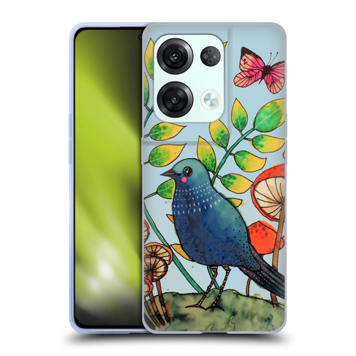 Sylvie Demers Birds 3 Teary Blue Soft Gel Case for OPPO Reno8 Pro