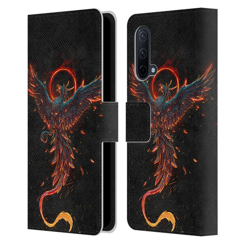 Christos Karapanos Mythical Art Black Phoenix Leather Book Wallet Case Cover For OnePlus Nord CE 5G