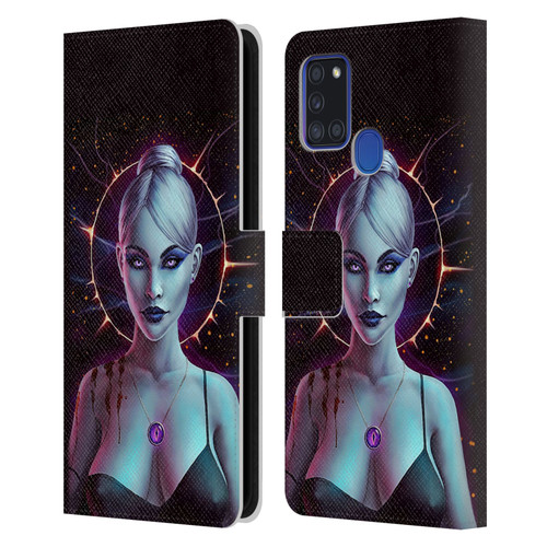 Christos Karapanos Mythical Art Oblivion Leather Book Wallet Case Cover For Samsung Galaxy A21s (2020)