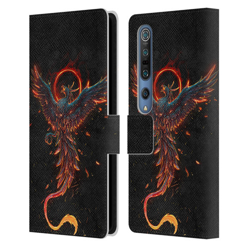 Christos Karapanos Mythical Art Black Phoenix Leather Book Wallet Case Cover For Xiaomi Mi 10 5G / Mi 10 Pro 5G