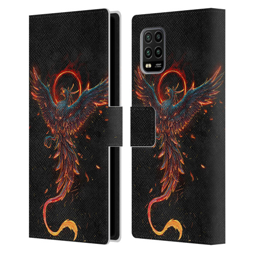 Christos Karapanos Mythical Art Black Phoenix Leather Book Wallet Case Cover For Xiaomi Mi 10 Lite 5G