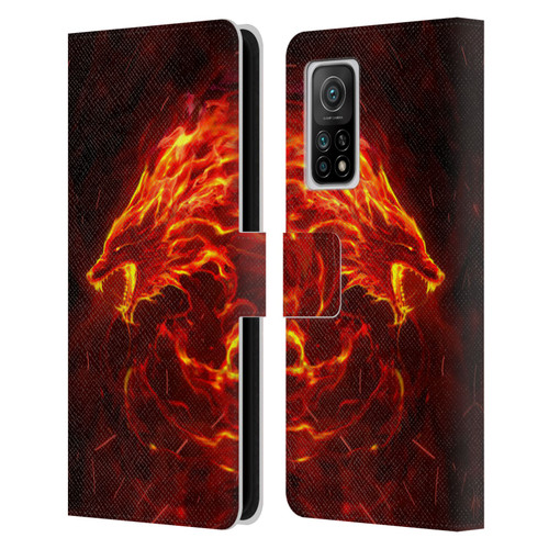 Christos Karapanos Mythical Art Wolf Spirit Leather Book Wallet Case Cover For Xiaomi Mi 10T 5G
