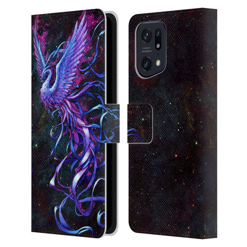 Christos Karapanos Mythical Phoenix Leather Book Wallet Case Cover For OPPO Find X5