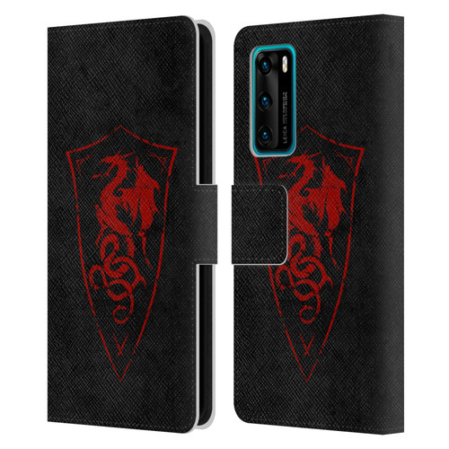 Christos Karapanos Shield Dragon Leather Book Wallet Case Cover For Huawei P40 5G