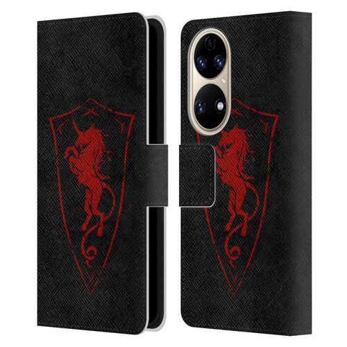 Christos Karapanos Shield Unicorn Leather Book Wallet Case Cover For Huawei P50