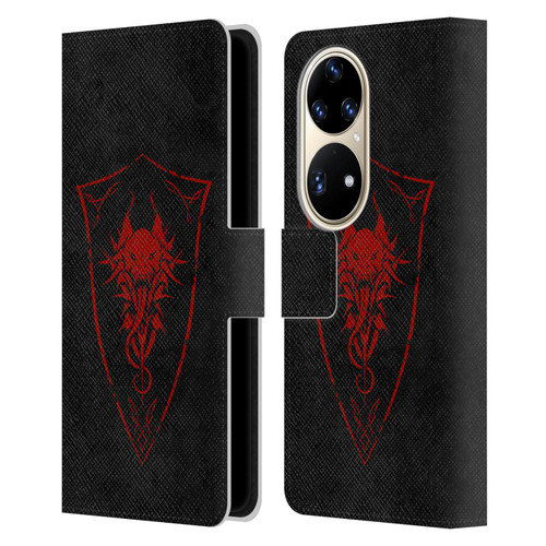 Christos Karapanos Shield Demon Leather Book Wallet Case Cover For Huawei P50 Pro
