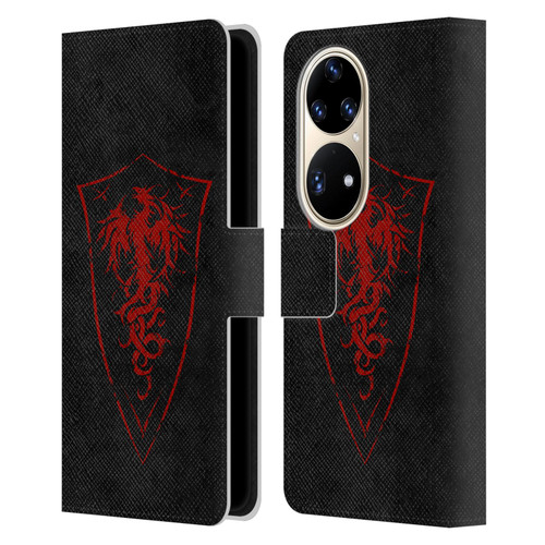Christos Karapanos Shield Phoenix Leather Book Wallet Case Cover For Huawei P50 Pro