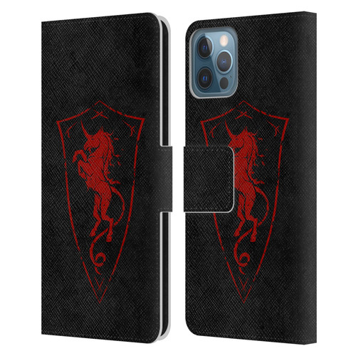 Christos Karapanos Shield Unicorn Leather Book Wallet Case Cover For Apple iPhone 12 / iPhone 12 Pro
