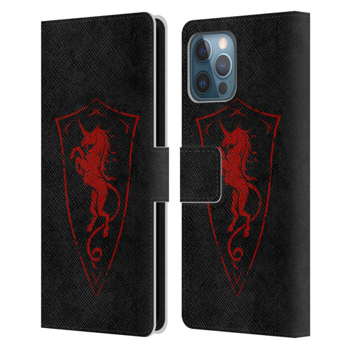 Christos Karapanos Shield Unicorn Leather Book Wallet Case Cover For Apple iPhone 12 Pro Max