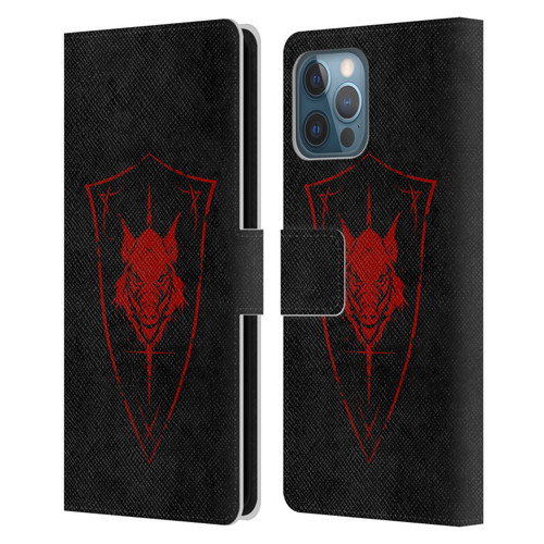 Christos Karapanos Shield Wild Boar Leather Book Wallet Case Cover For Apple iPhone 12 Pro Max