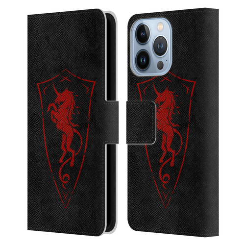 Christos Karapanos Shield Unicorn Leather Book Wallet Case Cover For Apple iPhone 13 Pro