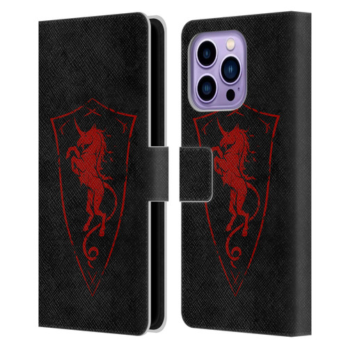 Christos Karapanos Shield Unicorn Leather Book Wallet Case Cover For Apple iPhone 14 Pro Max