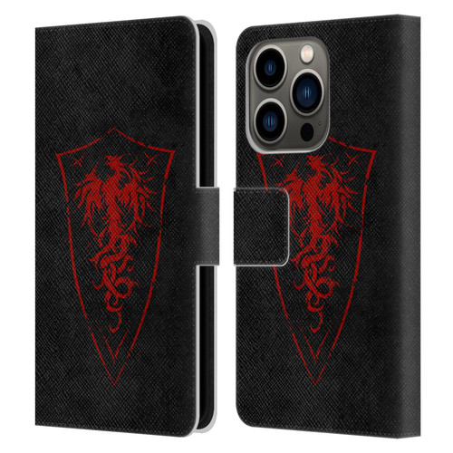 Christos Karapanos Shield Phoenix Leather Book Wallet Case Cover For Apple iPhone 14 Pro