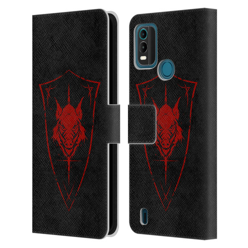 Christos Karapanos Shield Wild Boar Leather Book Wallet Case Cover For Nokia G11 Plus