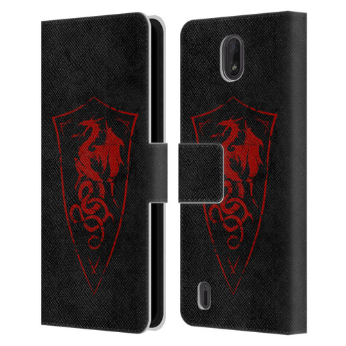 Christos Karapanos Shield Dragon Leather Book Wallet Case Cover For Nokia C01 Plus/C1 2nd Edition