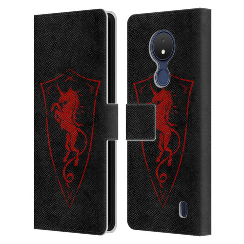 Christos Karapanos Shield Unicorn Leather Book Wallet Case Cover For Nokia C21