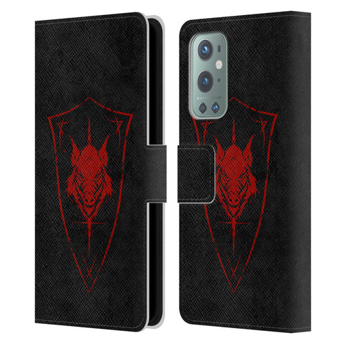 Christos Karapanos Shield Wild Boar Leather Book Wallet Case Cover For OnePlus 9