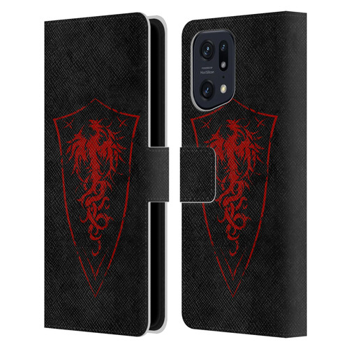 Christos Karapanos Shield Phoenix Leather Book Wallet Case Cover For OPPO Find X5