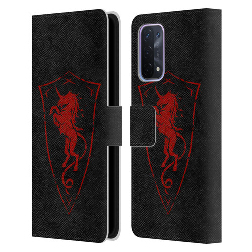 Christos Karapanos Shield Unicorn Leather Book Wallet Case Cover For OPPO A54 5G