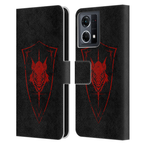 Christos Karapanos Shield Wild Boar Leather Book Wallet Case Cover For OPPO Reno8 4G