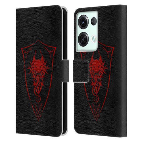 Christos Karapanos Shield Demon Leather Book Wallet Case Cover For OPPO Reno8 Pro