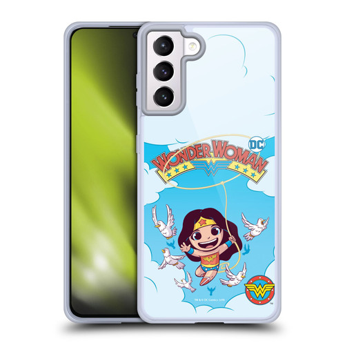 Super Friends DC Comics Toddlers Comic Covers Wonder Woman 1 Soft Gel Case for Samsung Galaxy S21+ 5G