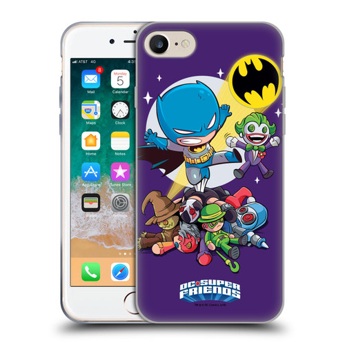 Super Friends DC Comics Toddlers Composed Art Batman Soft Gel Case for Apple iPhone 7 / 8 / SE 2020 & 2022
