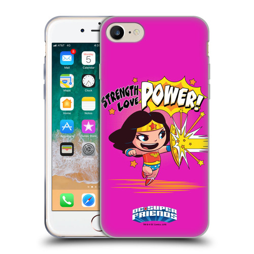 Super Friends DC Comics Toddlers Composed Art Wonder Woman Soft Gel Case for Apple iPhone 7 / 8 / SE 2020 & 2022