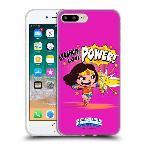 Super Friends DC Comics Toddlers Composed Art Wonder Woman Soft Gel Case for Apple iPhone 7 Plus / iPhone 8 Plus