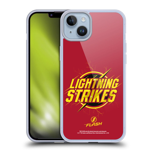 The Flash TV Series Graphics Lightning Strikes Soft Gel Case for Apple iPhone 14 Plus & MagSafe