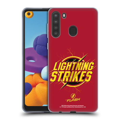 The Flash TV Series Graphics Lightning Strikes Soft Gel Case for Samsung Galaxy A21 (2020)