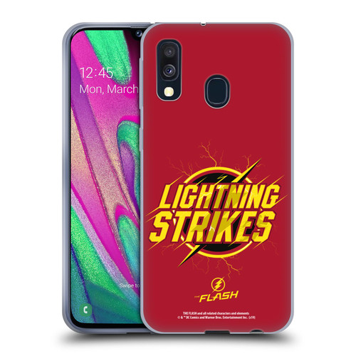 The Flash TV Series Graphics Lightning Strikes Soft Gel Case for Samsung Galaxy A40 (2019)