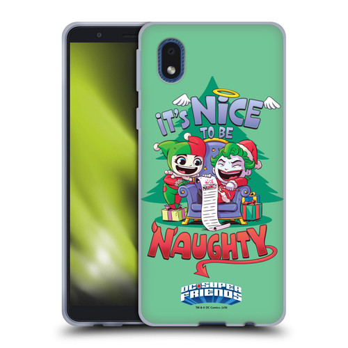 Super Friends DC Comics Toddlers Holidays Harley Joker Naughty Soft Gel Case for Samsung Galaxy A01 Core (2020)