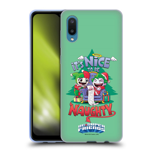 Super Friends DC Comics Toddlers Holidays Harley Joker Naughty Soft Gel Case for Samsung Galaxy A02/M02 (2021)