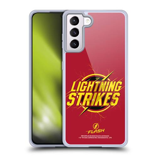 The Flash TV Series Graphics Lightning Strikes Soft Gel Case for Samsung Galaxy S21+ 5G